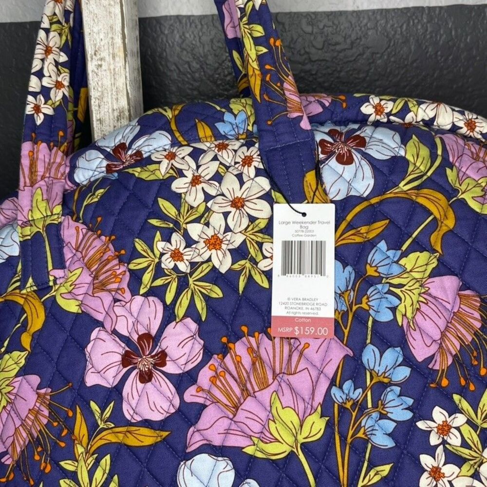 Vera Bradley Coffee Garden Large Weekender Travel Bag & Essential Grand Tote NWT - Picture 4 of 14